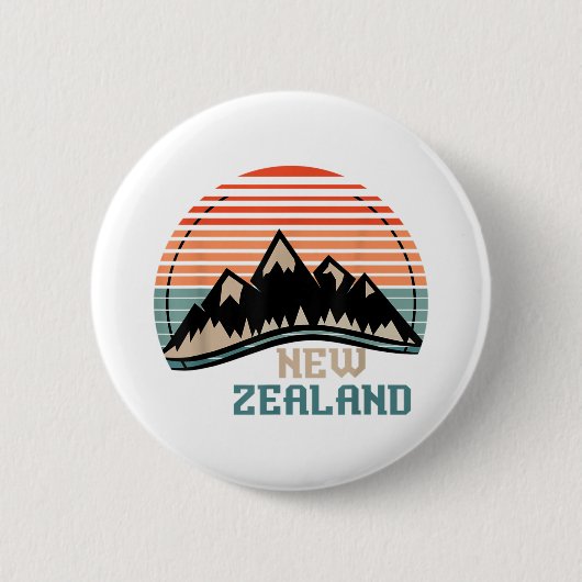 New Zealand Mountain Hiking Gift New Zealand Button (Vorderseite)