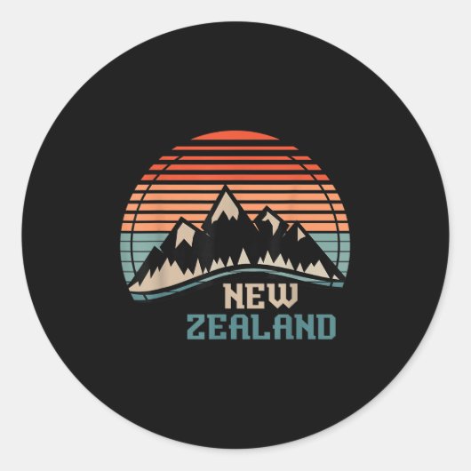 New Zealand Mountain Hiking Gift New Zealand  Runder Aufkleber (Vorderseite)