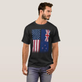 New Zealand New Zealand American Flags Proud USA T-Shirt (Vorne ganz)