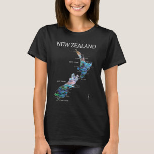 NEW ZEALAND PAUA MAP DETAILLIERT T-Shirt