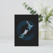 NEW ZEALAND PAUA MAP POSTKARTE (Stehend Vorderseite)
