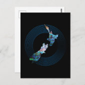 NEW ZEALAND PAUA MAP POSTKARTE (Vorne/Hinten)