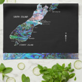 NEW ZEALAND PAUA MAP TEETOWEL GESCHIRRTUCH (Gefaltet)