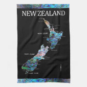 NEW ZEALAND PAUA MAP TEETOWEL GESCHIRRTUCH (Vertikal)