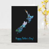 NEW ZEALAND PAUA MAP VATER'S DAY CARD KARTE (Gelbe Blume)