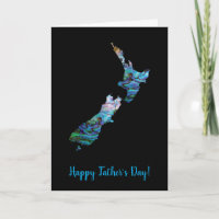 NEW ZEALAND PAUA MAP VATER'S DAY CARD