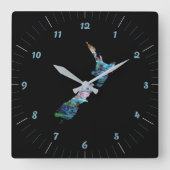 NEW ZEALAND PAUA QUADRATISCHE WANDUHR (Vorderseite)