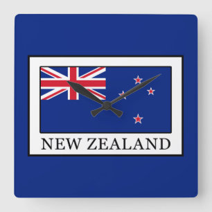New Zealand Quadratische Wanduhr