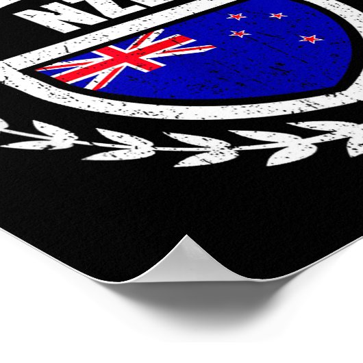 New Zealand Rugby Equipment New Zealand Flag Vinta Poster (Ecke)