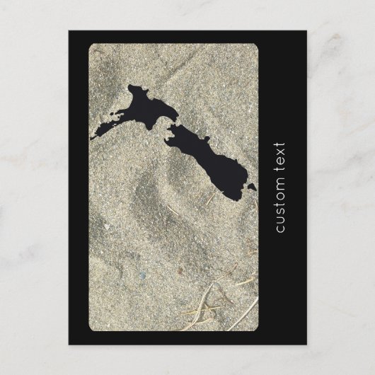 NEW ZEALAND SAND STRAND SCHWARZ AOTEAROA KIWI CUST POSTKARTE (Vorderseite)