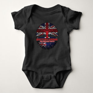 New Zealand Uk United Kingdom British Tree Roots Baby Strampler