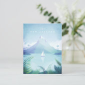 New Zealand Vintage Travel Poster - Art Postkarte (Stehend Vorderseite)