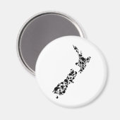 NEW ZEALAND - voller Kiwis - schwarz Magnet (Vorderseite/Rückseite)