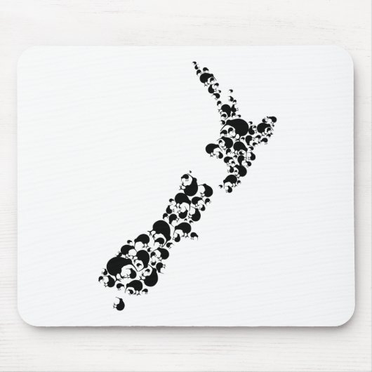 NEW ZEALAND - voller Kiwis - schwarz Mousepad (Vorne)