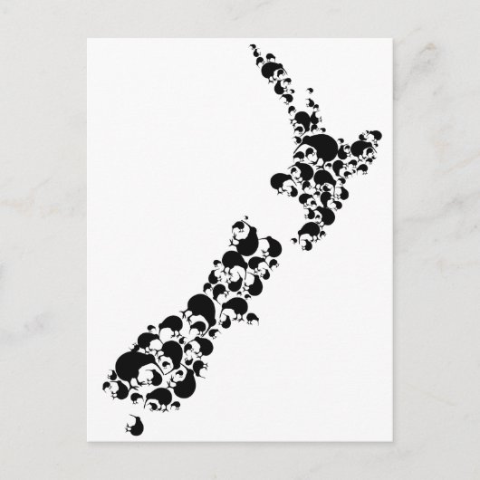 NEW ZEALAND - voller Kiwis - schwarz Postkarte (Vorderseite)