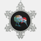 NEW ZEALAND XMAS KIWI EINFACHE PAUA SCHNEEFLOCKEN Zinn-Ornament (Vorderseite)