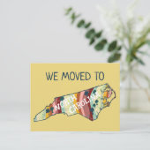 NEW ZUHAUSE ADDRESS North Carolina Staaten Map Postkarte (Stehend Vorderseite)