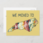 NEW ZUHAUSE ADDRESS North Carolina Staaten Map Postkarte (Vorne/Hinten)