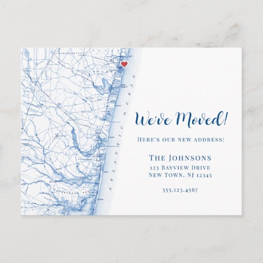 New Zuhause Asbury Park New Jersey Map Moving Ankündigungspostkarte (Vorderseite)