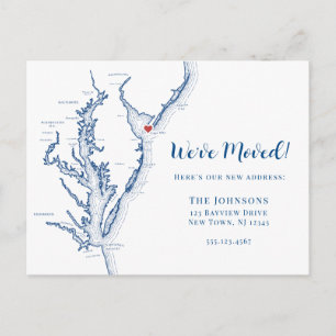 New Zuhause Cape May New Jersey Map Moving Ankündigungspostkarte