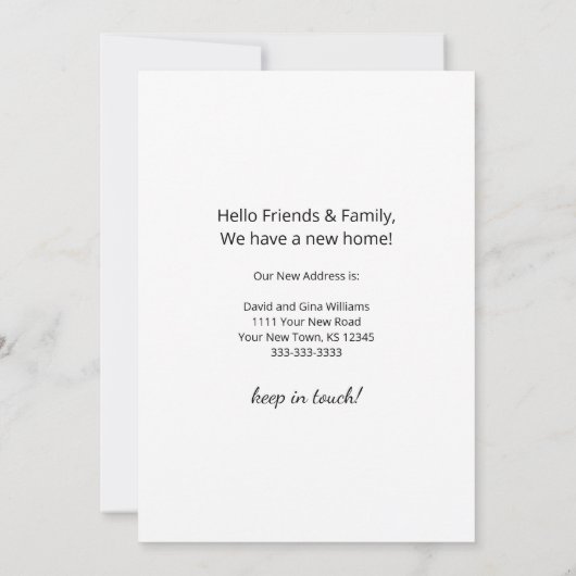 New Zuhause Christmas Tree Gold Green Moving Ankündigung (Rückseite)