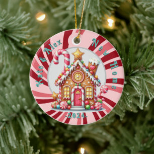 New Zuhause Christmas Zitat Gingerbread blauer Orn Keramik Ornament