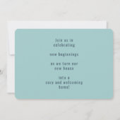 New Zuhause Family Foto Blue Housewarming Einladun Ankündigung (Rückseite)