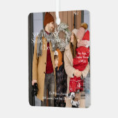 New Zuhause Family Foto Christmas Titelblatt Ornament Aus Metall (Vorderseite links)