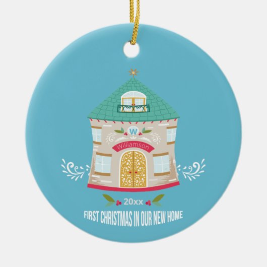 New Zuhause First Christmas Keramik Ornament (Vorne)