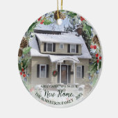 New Zuhause First Christmas Wreath 2 Foto Keramik Ornament (Links)