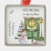 New Zuhause First Festive Front Door Keramik Ornam Ornament Aus Metall (Vorne)