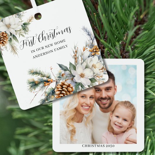 New Zuhause Foto Erstes Weihnachtsgeschenk Ornament Aus Metall