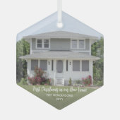 New Zuhause Foto First Christmas Einfache Weihnach Ornament Aus Glas (Vorderseite)