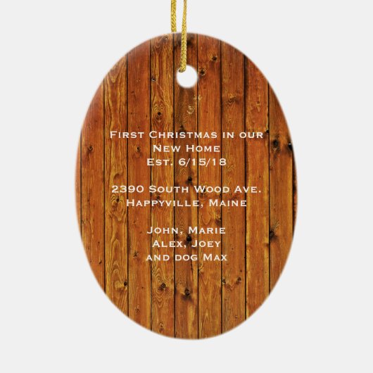 New Zuhause Foto Ornament (Hinten)