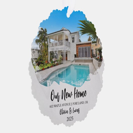 New Zuhause Grunge Foto Open House Housewarming Ornament Karte (Rechts)