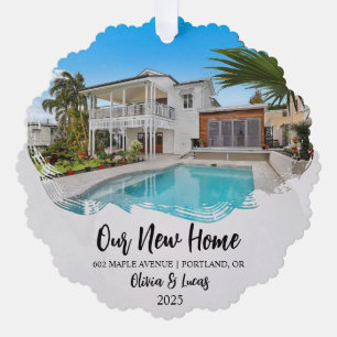 New Zuhause Grunge Foto Open House Housewarming Ornament Karte