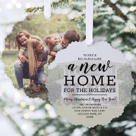 New Zuhause Holiday Address Change 2 Foto Christma Ornament Karte