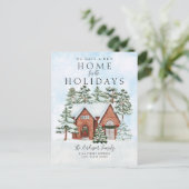 New Zuhause House Christmas Holiday Moving Ankündigungspostkarte (Stehend Vorderseite)