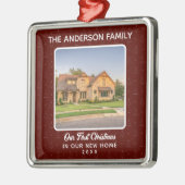 New Zuhause House Foto First Christmas Ornament Aus Metall (Links)