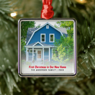 New Zuhause House Foto First Christmas Ornament Aus Metall
