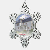 New Zuhause House Foto First Christmas Schneeflocken Zinn-Ornament (Rechts)