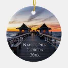 New Zuhause Naples Pier Florida Sunset Foto Keramik Ornament