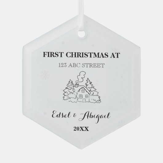 New Zuhause Ornament - Personalisierter neuer Zuha Aus Glas (Vorderseite)