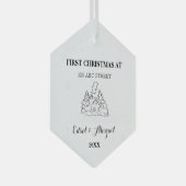 New Zuhause Ornament - Personalisierter neuer Zuha Aus Glas (Vorderseite Rechts)