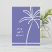 New Zuhause Palm Tree Minimalistisch Periwinkle Mo Ankündigung (Stehend Vorderseite)