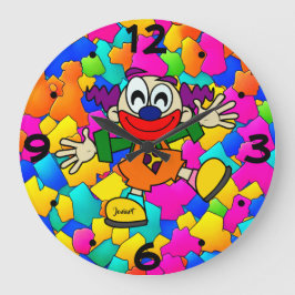 New Zuhause Wall Room Timepiece Colorful Clown Kid Große Wanduhr
