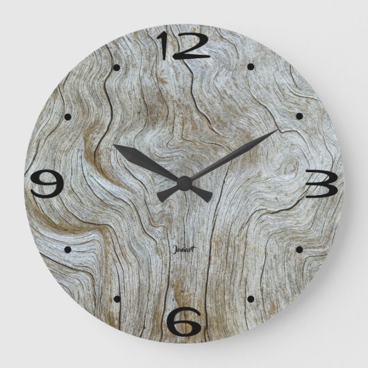 New Zuhause Wall Room Timepiece Rustic Wood Gran Große Wanduhr (Vorderseite)