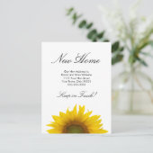 New Zuhause Yellow Sunflower Rustic Ankündigungspostkarte (Stehend Vorderseite)