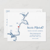 New Zuhause York Maine Map Moving Ankündigungspostkarte (Vorne/Hinten)