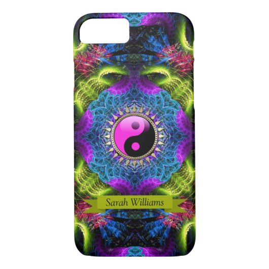 NewAge YinYang Neon Psychedelic iPhone 7 Fall Case-Mate iPhone Hülle (Rückseite)